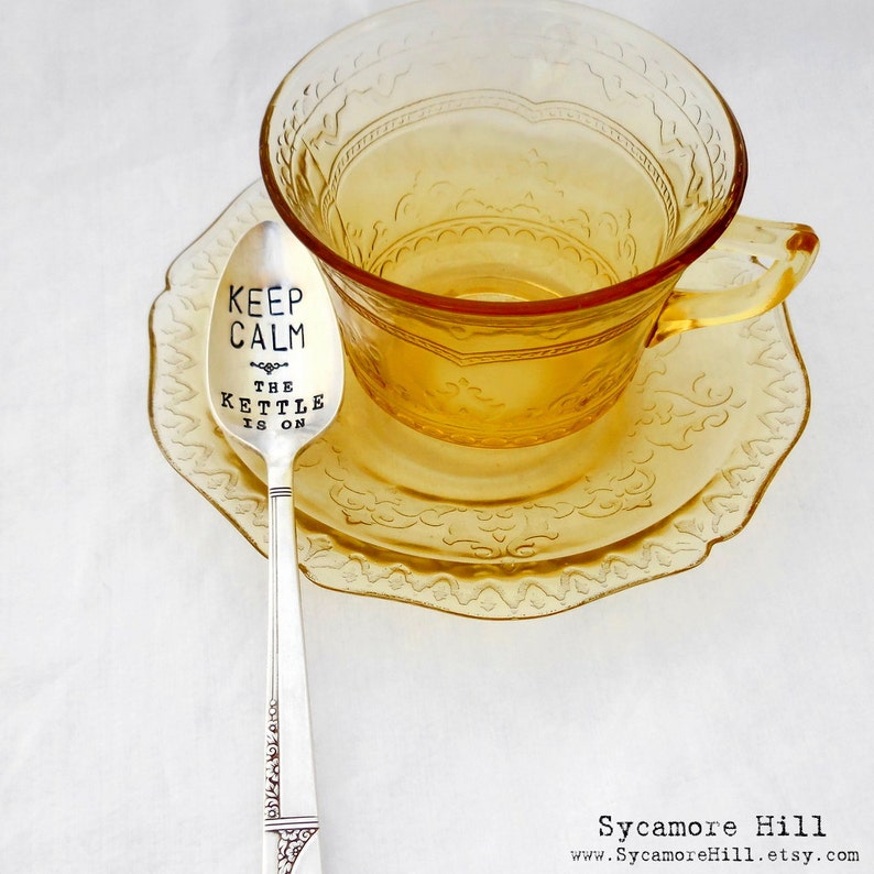 Vintage Hand Stamped Teaspoon Tea Time *Unique Gift*Funny Gift*Tea Drinker*Personalized Gift*Stamped Teaspoon*Tea Lover*