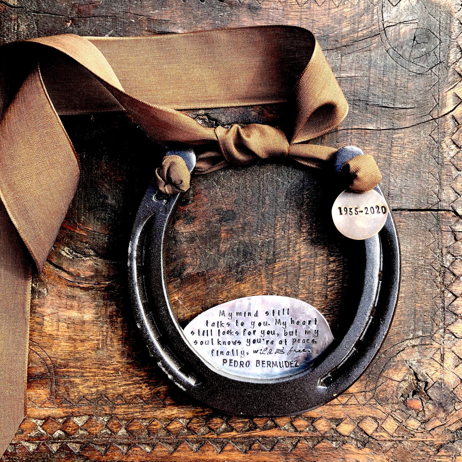 Custom MEMORIAL Horseshoe Commemorating the Loss of a Loved Etsy