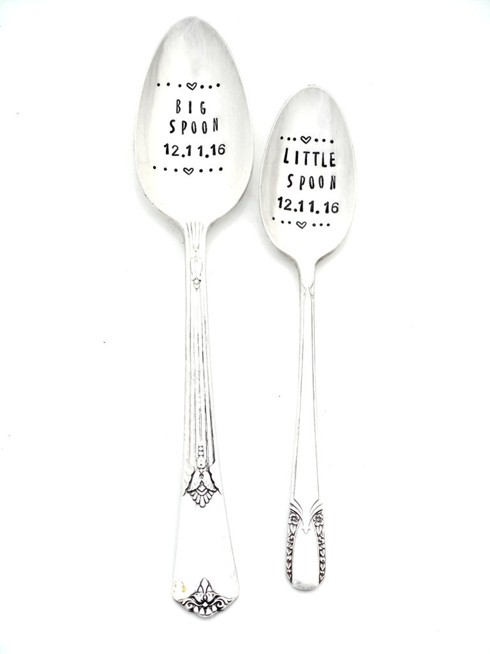 BIG Spoon and Little Spoon Since. CUSTOM Hand Stamped Spoons Etsy