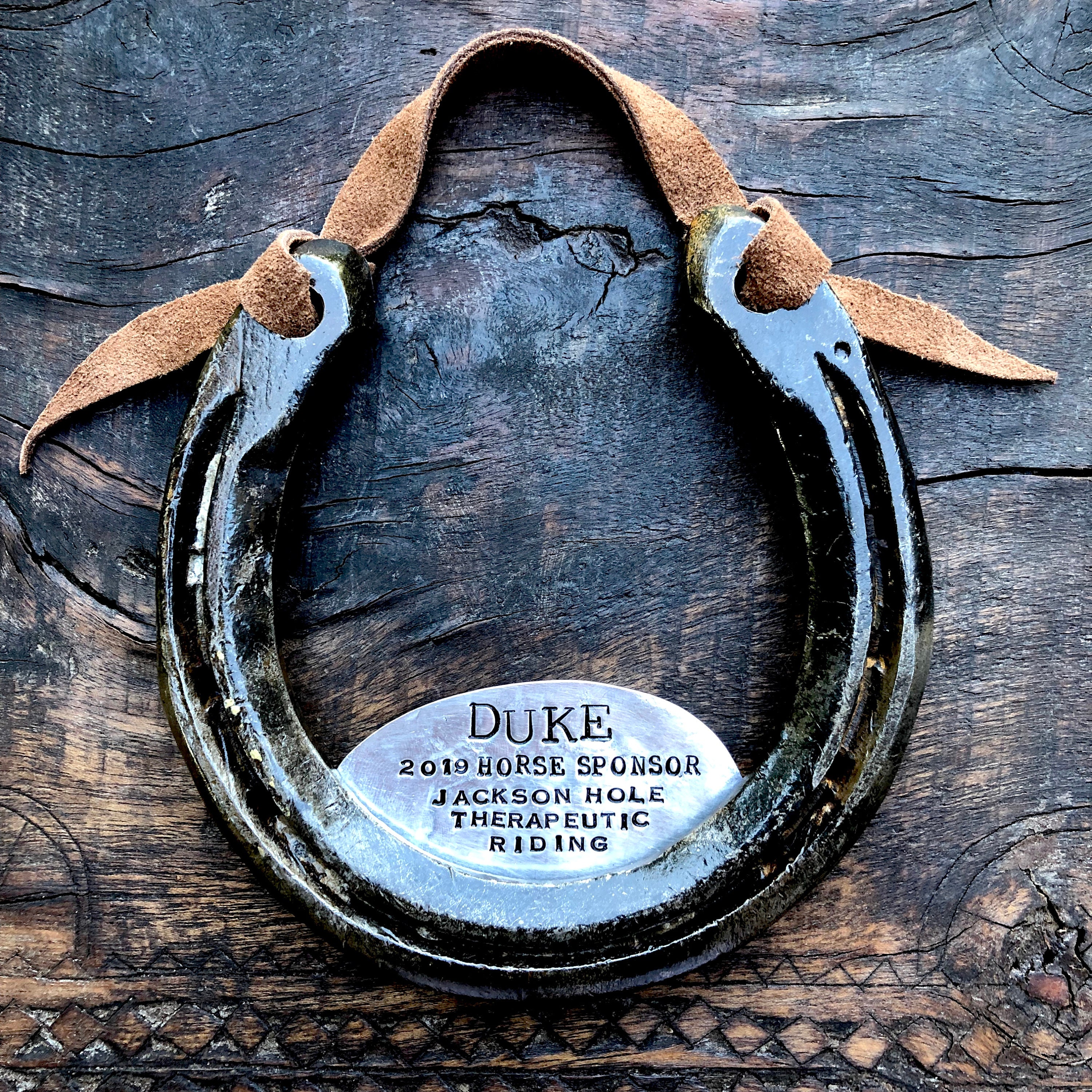 HORSESHOE SHOE HORSE Metal License Plate Frame Tag Holder Two Holes 