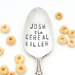 THE ORIGINAL Cereal Killer ™  Spoon by Kelly Galanos for Sycamore Hill. Cereal Killer Spoon Personalized with Name. Choose Size and Font