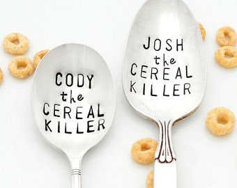 THE ORIGINAL Cereal Killer ™  Spoon by Kelly Galanos for Sycamore Hill. Cereal Killer Spoon Personalized with Name. Choose Size and Fonts