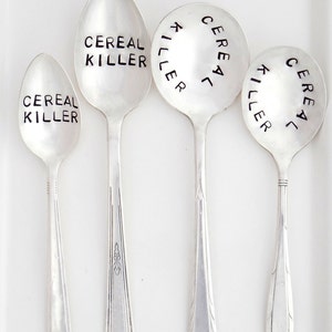 The ORIGINAL Cereal Killer™ Spoon by Kelly Galanos for Sycamore Hill. Custom. You Choose SIZE and FONT. Teaspoon. Tablespoon. Round Bowl image 3