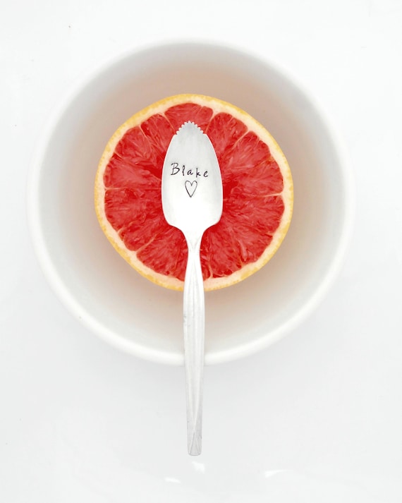 Custom Hand Stamped Grapefruit Spoon. Pucker Up Serrated Fruit Etsy