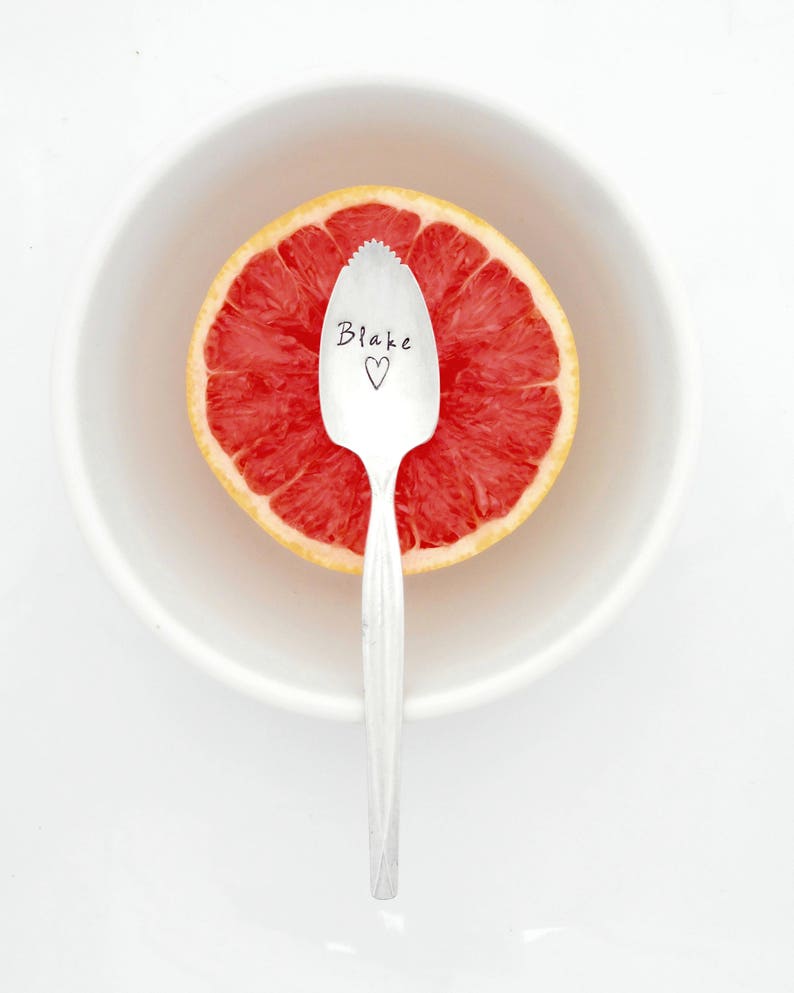 Custom Hand Stamped Grapefruit Spoon. Pucker up Serrated Fruit Etsy