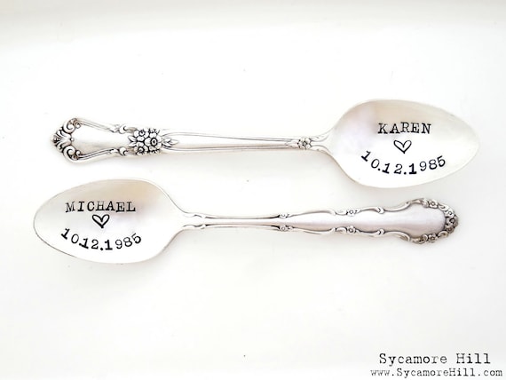BIG Spoon and Little Spoon Pair of Spoons. Custom. Personalized