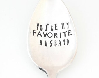 You're My Favorite Husband Coffee Spoon by Sycamore Hill. Valentine's Day Valentine Gift for Lover. Gift for Him. Boyfriend. Husband. Love.