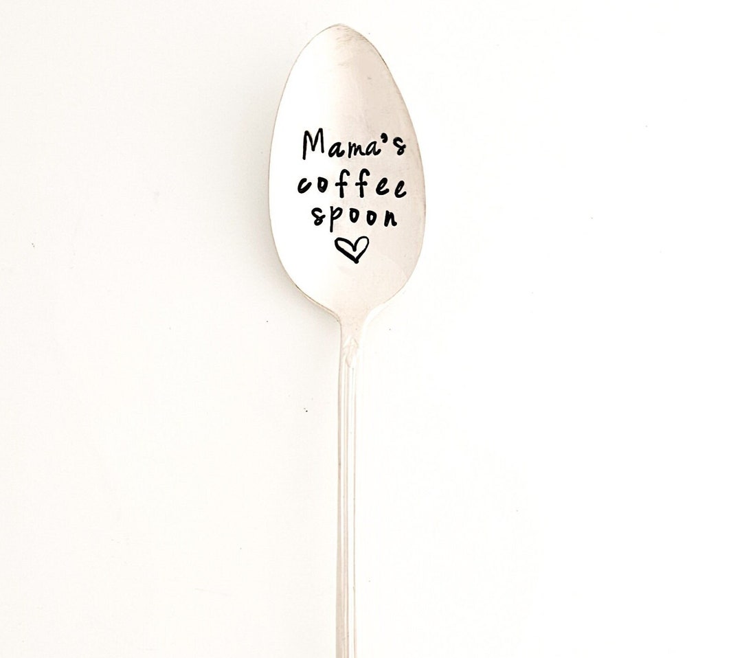 Kitchen Font Spoons Custom TALL Spoon. Hand Stamped Vintage Iced Teaspoon. Personalized ...