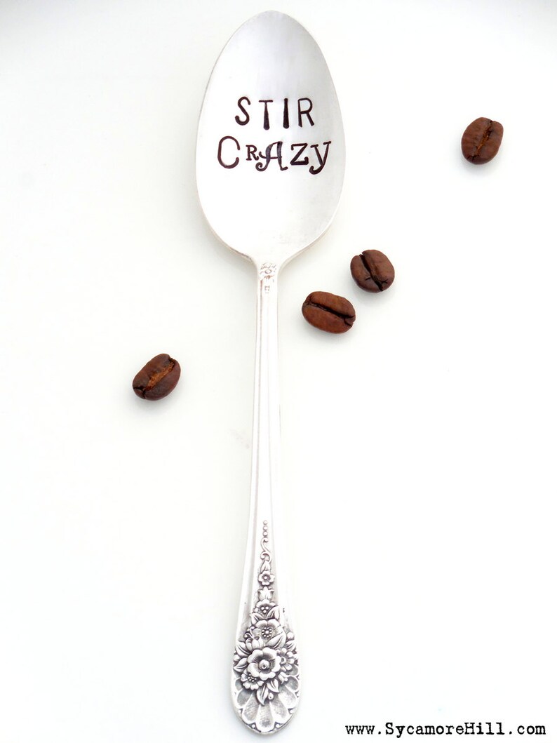 Stir Crazy™ Stamped Spoon. The ORIGINAL Hand Stamped Vintage Etsy