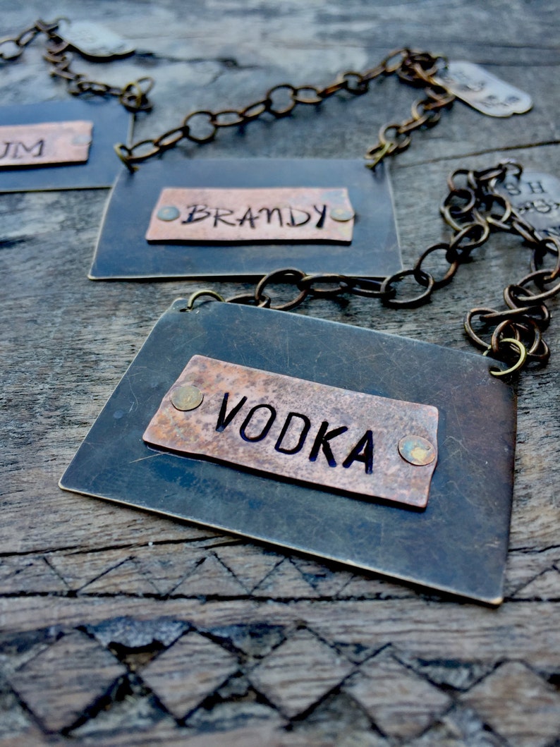 CUSTOM Liquor Bottle Tag. Custom Decanter Label. Decanter Tag. BOURBON Bottle Tag. The Spirited Bottle Tag™ Collection. The Riveted Series™ image 3