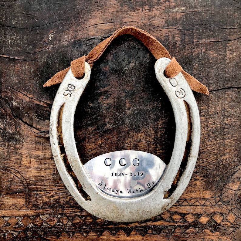 Custom MEMORIAL Horseshoe Commemorating the Loss of a Loved Etsy