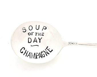 CUSTOM ROUND BOWL Gumbo Soup Spoon. Personalized Tablespoon. The Original Hand Stamped Spoons™ by Sycamore Hill. Cereal Killer Spoon Spoons