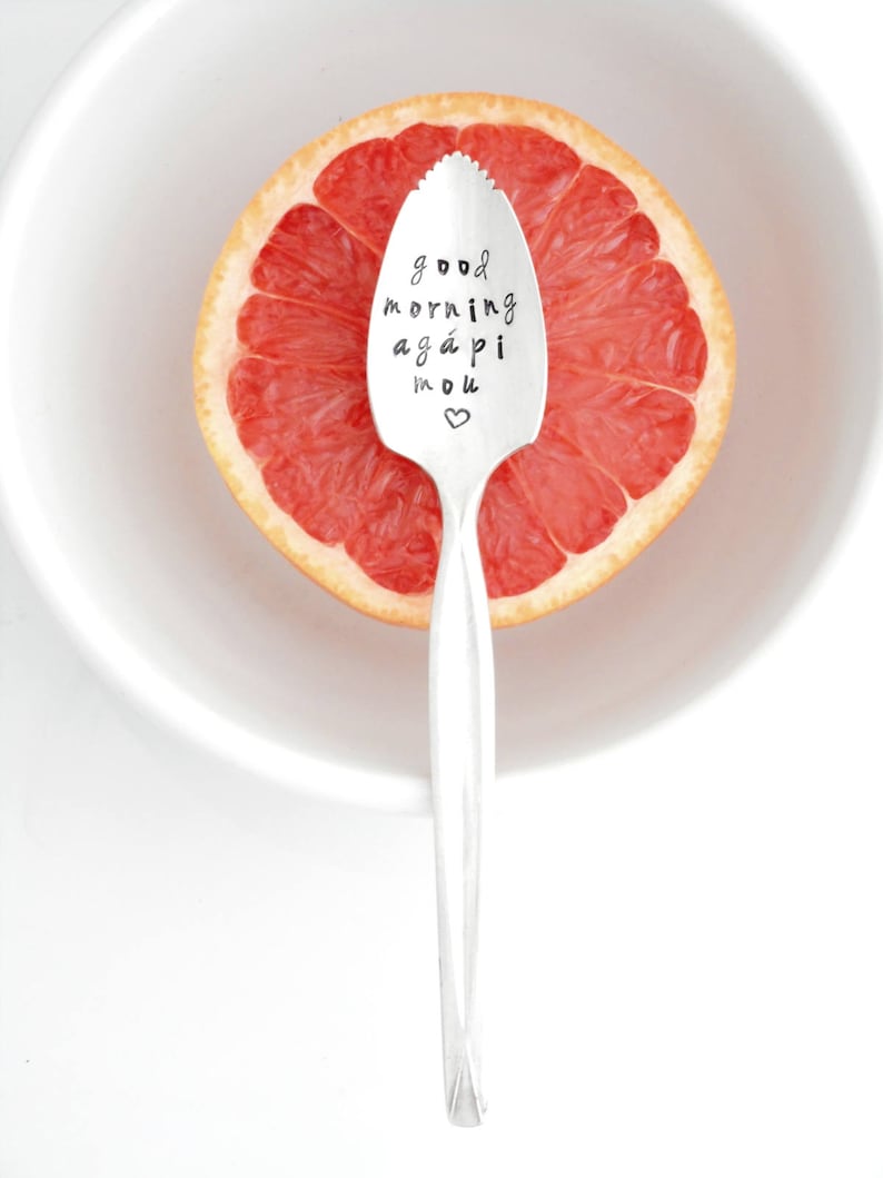 The ORIGINAL Pucker Up \u2122 Grapefruit Spoon As Seen on the TODAY SHOW Kathie Lee /& Hoda Stamped Serrated Fruit Spoon Personalized with Name
