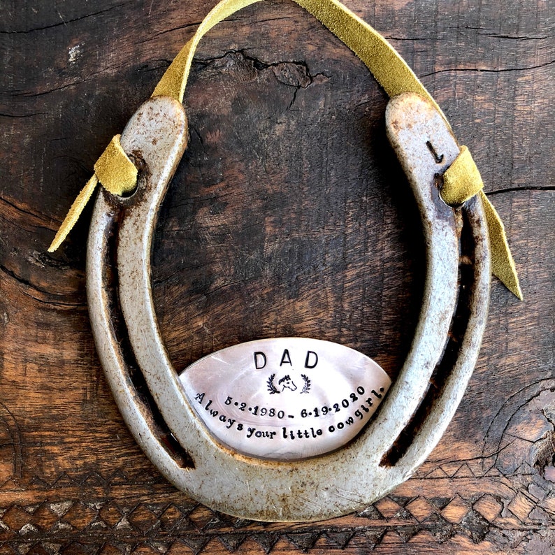 Custom MEMORIAL Horseshoe Commemorating the Loss of a Loved Etsy