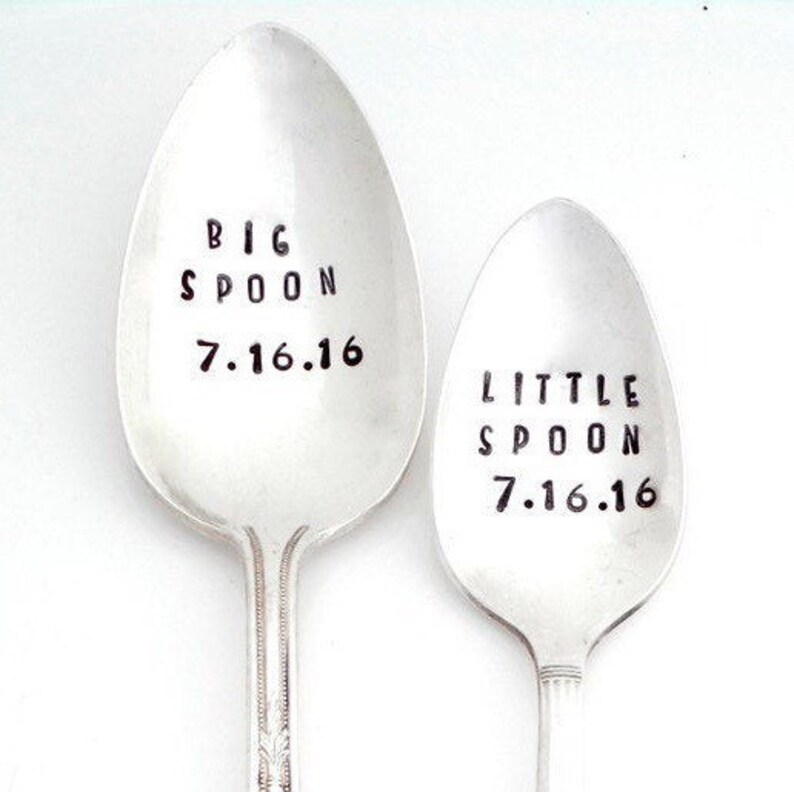 BIG Spoon and Little Spoon Since. CUSTOM Hand Stamped Spoons Etsy