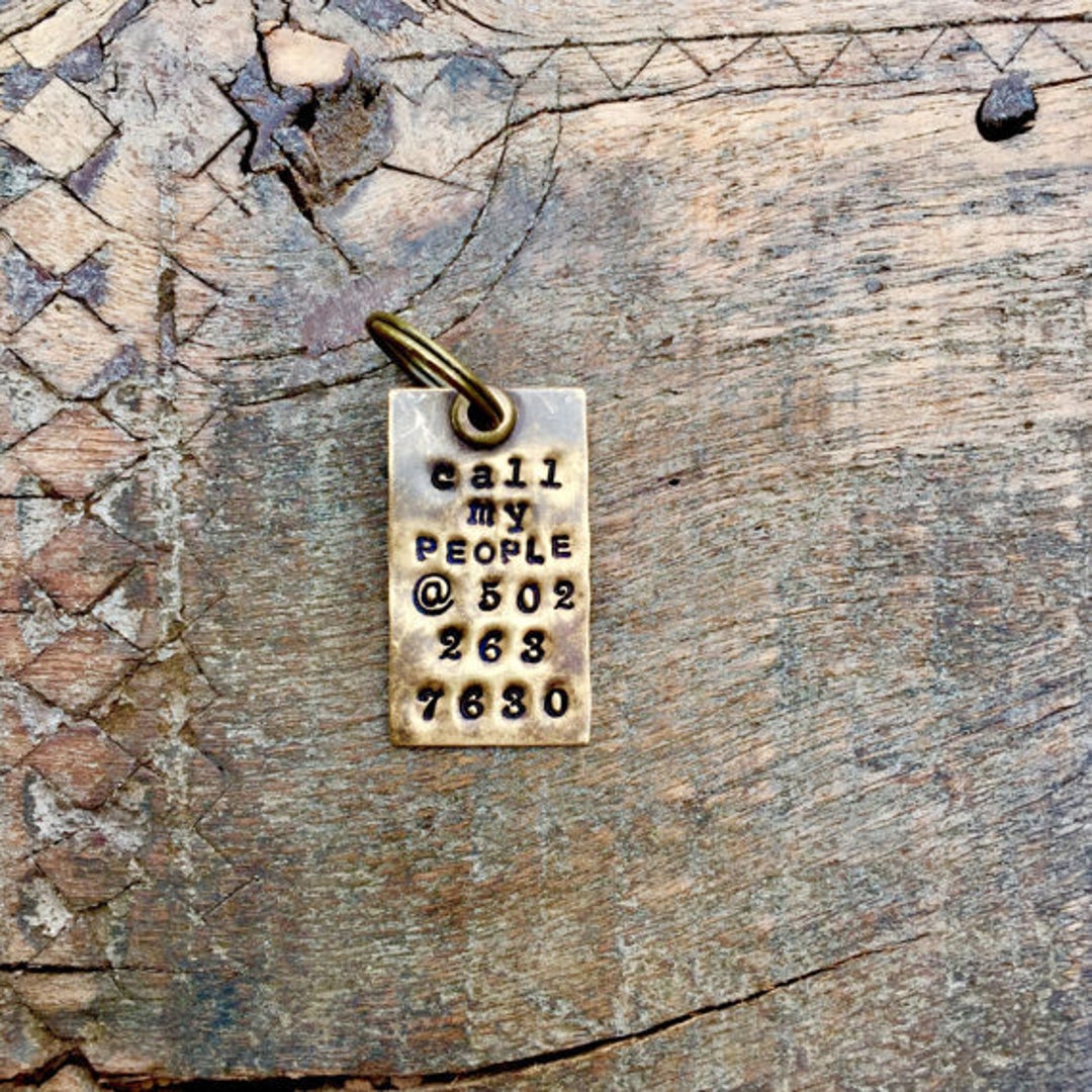 Handmade 'call My People' Pet Tag: Custom Metal ID Tag - Etsy