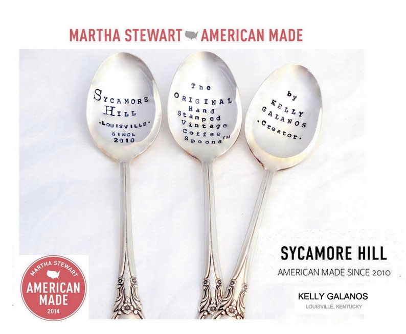 The Mai Tai Cocktail Stirrer Spoon The ORIGINAL Subway Poster Art Style Cocktail Recipe Spoon\u2122 by Sycamore Hill Hand Stamped Swizzle Stick