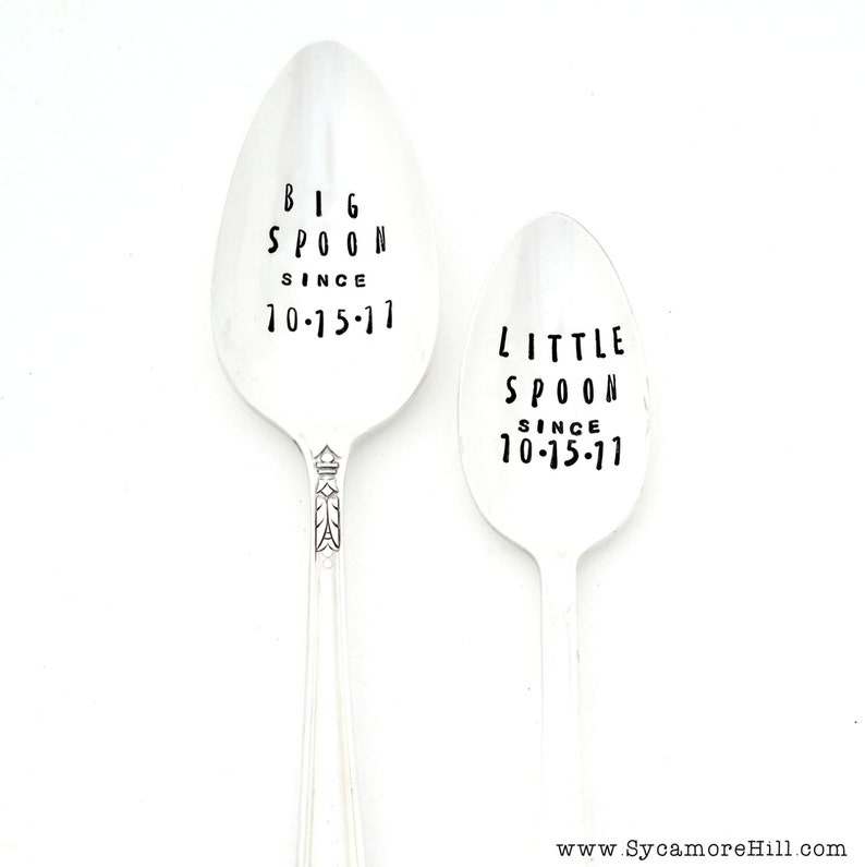 Spoon Lettering BIG Spoon and Little Spoon Since. CUSTOM Hand Stamped Spoons ...