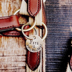 BRIDLE or HALTER Tag Hand Stamped. Personalized Tags. Custom Horse Saddle I.D. Identification Tag for Pets with Phone Number and Name.