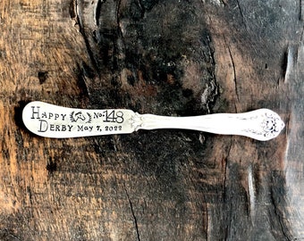 Happy Derby 149 with date.  The Kentucky Derby. Horse Racing Theme Tabletop. Racetrack Tailgating Decor. Derby Party Hostess or Host Gift.