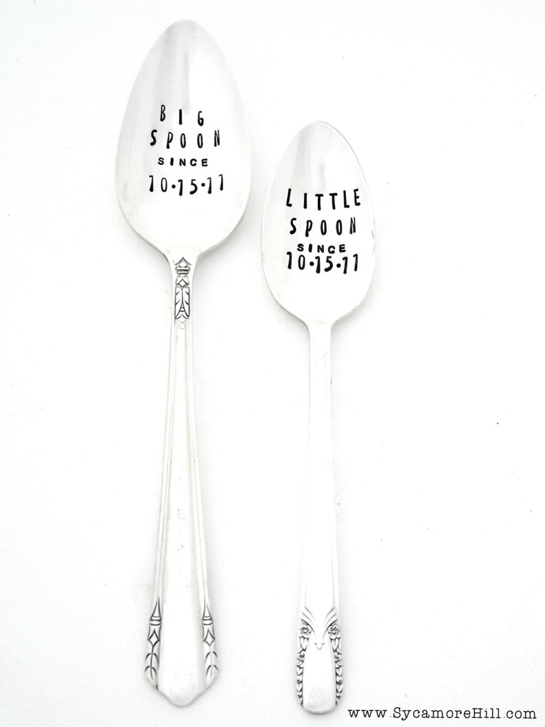 Spoon Lettering BIG Spoon and Little Spoon Since. CUSTOM Hand Stamped Spoons ...