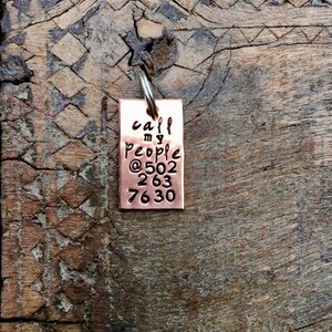 CALL my PEOPLE Pet Tag. Handmade, Hand Stamped. You choose FONT, metal and shape. custom i.d. tags. personalized identification pet tag. image 2