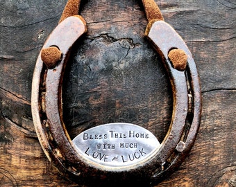 The Love and Luck Horseshoe™ Traditional Symbol. Southern. Rustic Welcome. Equestrian Decor.  Barn Wedding. Equine Style. Housewarming Gift