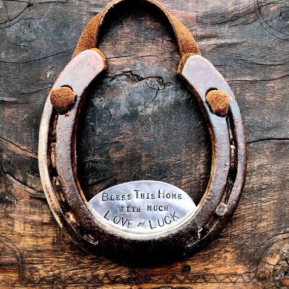 The Love and Luck Horseshoe™ Traditional Symbol. Southern. Rustic Welcome.  Equestrian Decor. Barn Wedding. Equine Style. Housewarming Gift 