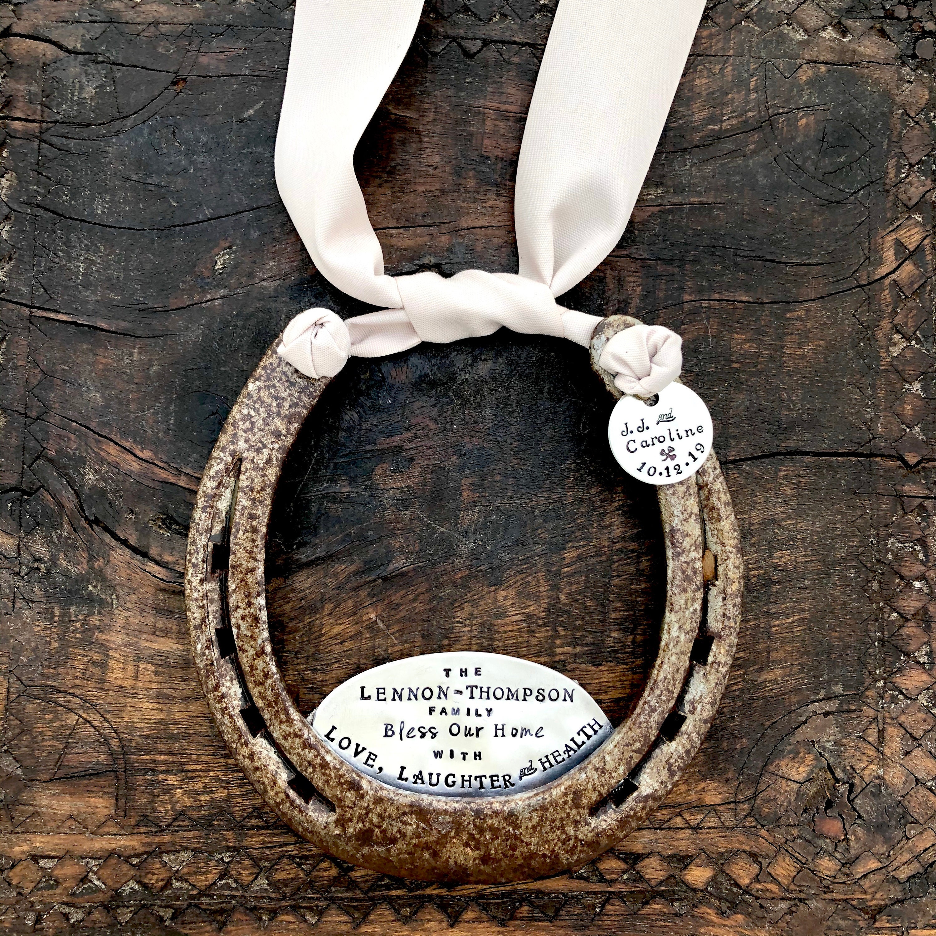 The Love and Luck Horseshoe™ Traditional Symbol. Southern. Rustic Welcome.  Equestrian Decor. Barn Wedding. Equine Style. Housewarming Gift 