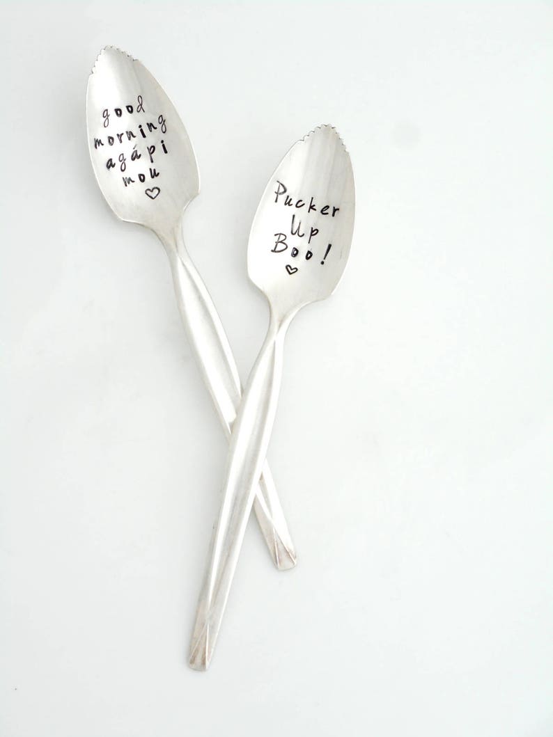 The ORIGINAL Pucker Up \u2122 Grapefruit Spoon As Seen on the TODAY SHOW Kathie Lee /& Hoda Stamped Serrated Fruit Spoon Personalized with Name