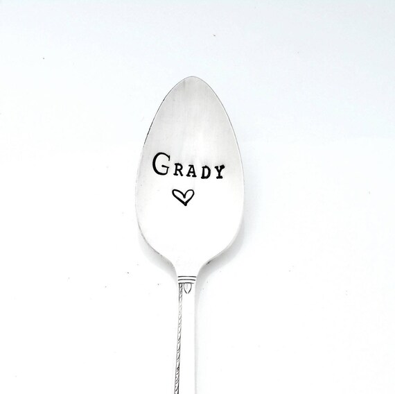 The LUNCH BOX Spoon. CUSTOM Hand Stamped Spoon. Personalized 