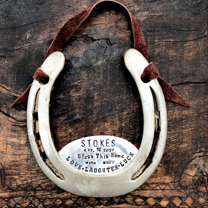 CUSTOM Shamrock Love & Luck Horseshoe™ Traditional Symbol of Good Luck. Handmade Original Design by Sycamore Hill. Southern Wedding Charm image 7