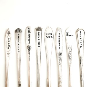 Hand Stamped Vintage Spoon Herb and Vegetable Garden Markers. Choose Quantity. Veggie Marker. Hand Stamped Garden Stakes. Urban Garden Gift