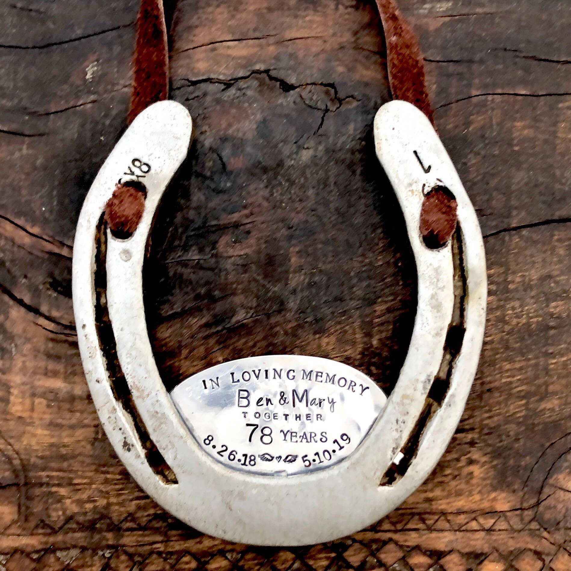 Custom MEMORIAL Horseshoe Commemorating the Loss of a Loved Etsy