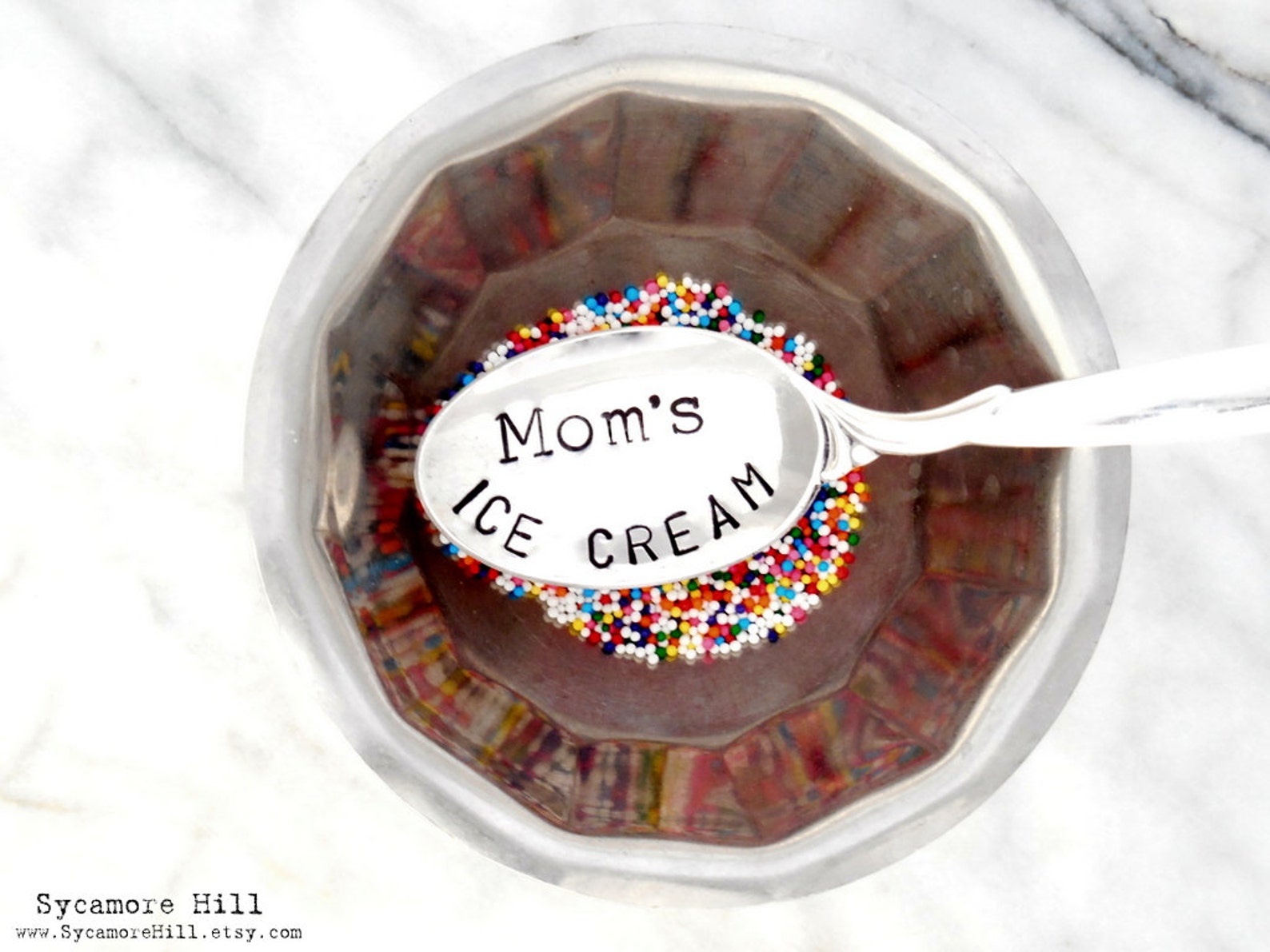 Mom's Ice Cream Spoon. the ORIGINAL Hand Stamped Vintage Etsy