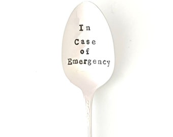 In Case of Emergency Hand Stamped Spoon. Inspired by The Spoon Theory. The ORIGINAL Hand Stamped Vintage Coffee Spoons by Sycamore Hill