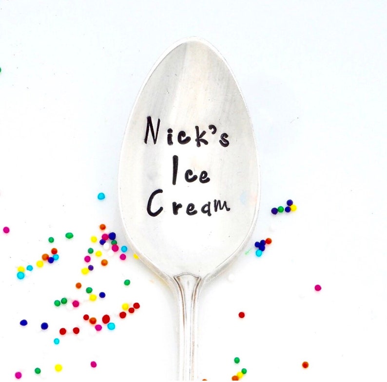 Personalized Ice Cream Spoon With Name. Custom Teaspoon Etsy