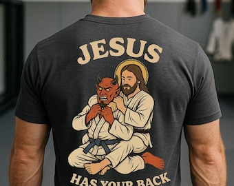 Funny Jesus Jiu Jitsu T-Shirt: Christian BJJ Grappler Tee