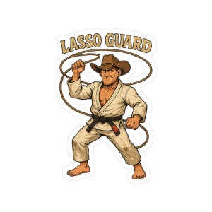 Lasso Guard BJJ Sticker | Funny Jiu Jitsu Sticker, Grappling Decal, Brazilian Jiu Jitsu Gift, BJJ Laptop or Water Bottle Sticker
