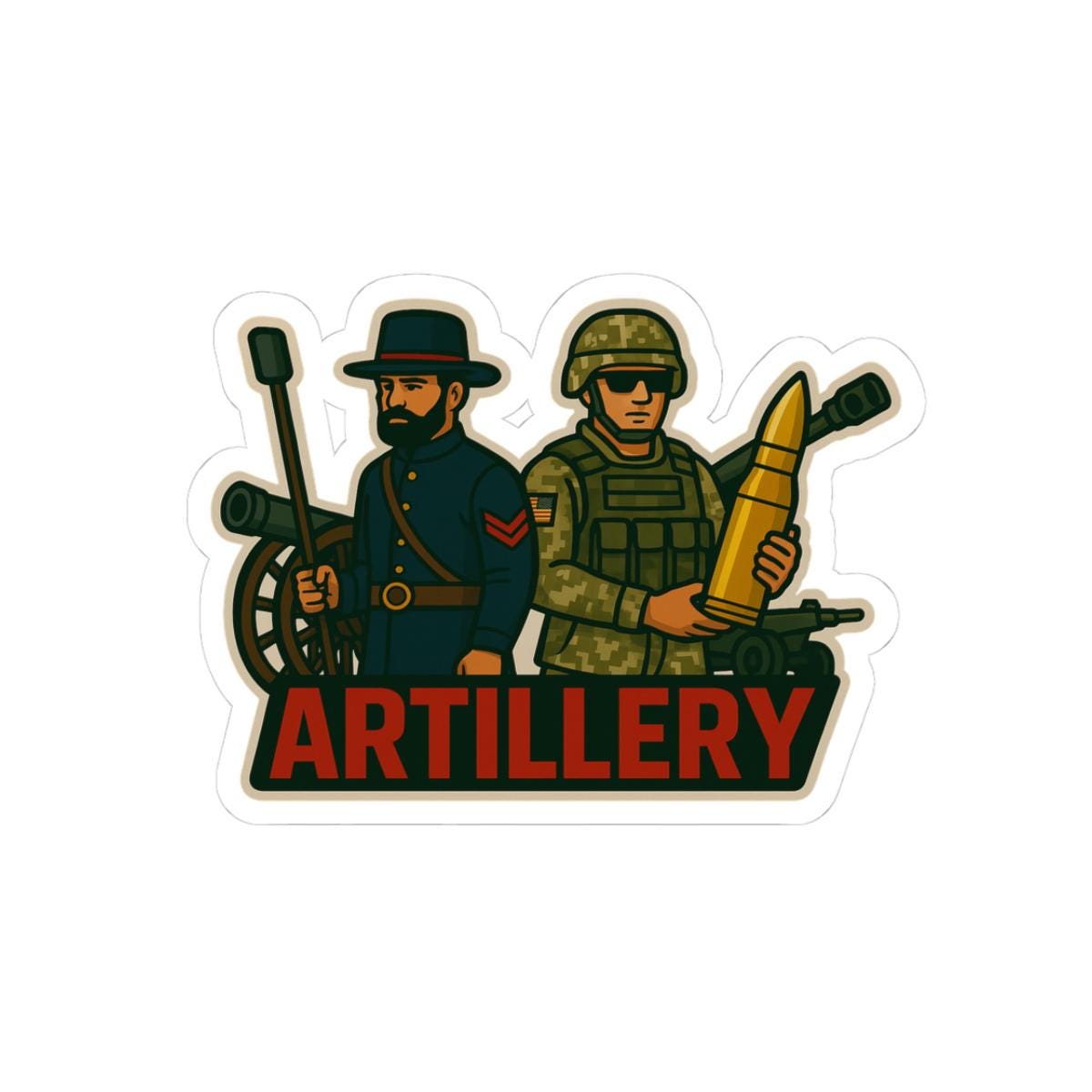 Artillery Sticker – Military Vinyl Decal for Laptop, Water Bottle, or ...