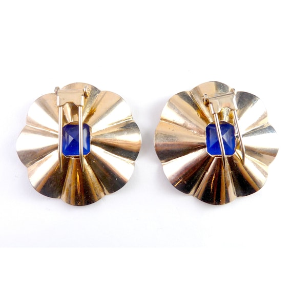 1940's Retro Rose Gold Plated Ruffled Dress Clips… - image 2