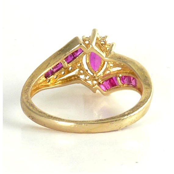 Sterling Gold Finish Ruby & White Sapphire Multi … - image 4