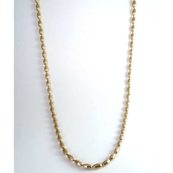 Napier Long Gold-Plated Ribbed Oval Beads Chain N… - image 4