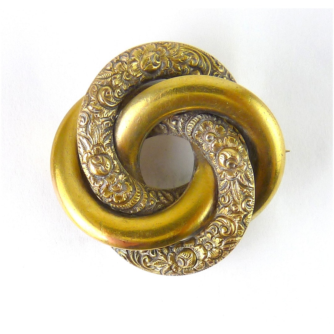 Victorian 21K Gold Love Knot Pin Rose Pattern Custom Made - Etsy