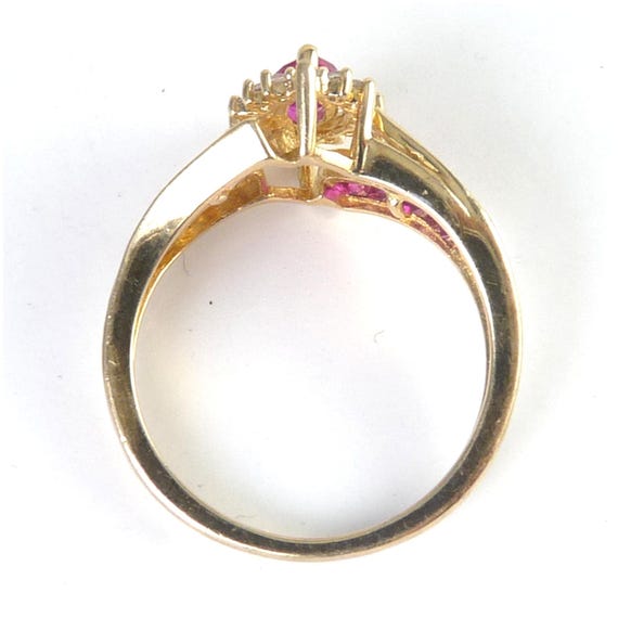 Sterling Gold Finish Ruby & White Sapphire Multi … - image 3