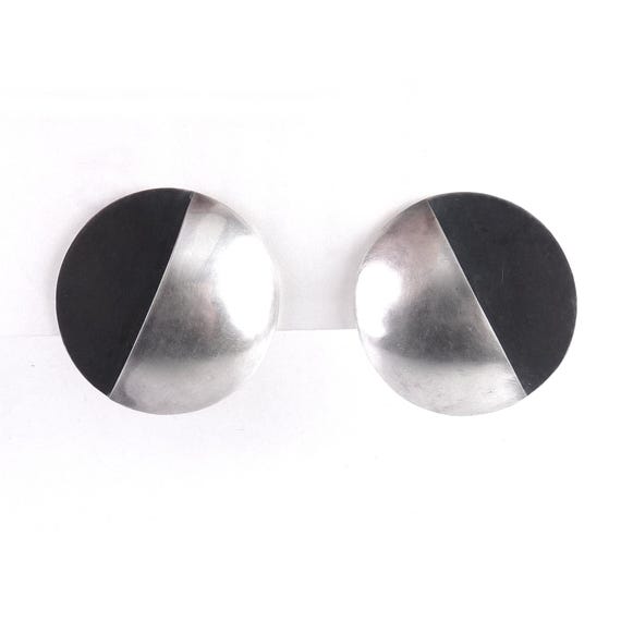 Signed Sterling Silver Eclipse Half Pocket Circle… - image 2