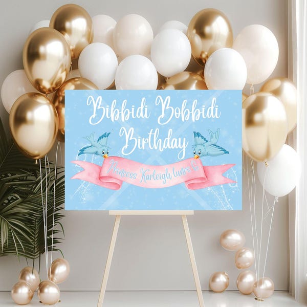 Bordje Bibbidi Bobbidi Verjaardag Prinsessenfeestje downloaden