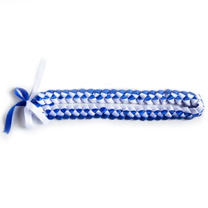 Royal Blue & White Ribbon Lei for Graduation, Special Events
