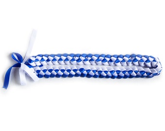 Royal Blue & White Ribbon Lei for Graduation, Special Events