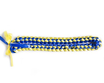Royal Blue & Yellow Ribbon Lei for Graduation, Special Events